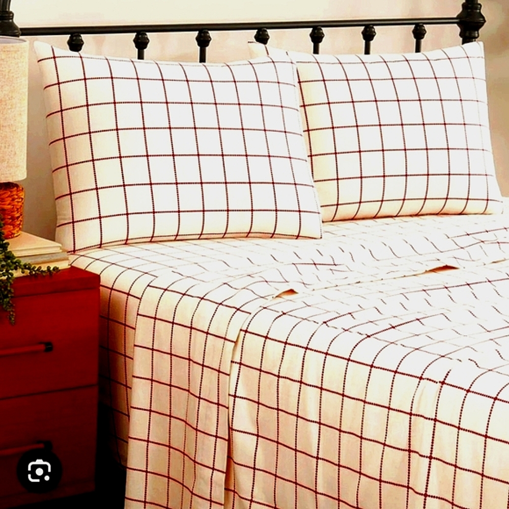 Queen Duvet Pillow Sham Bedding Red White Cotton Queen Size Bedspread